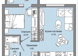 Продается двухкомнатная квартира, 38 м2, Ульяновск, ЖК Ультраград, жилой комплекс Ультраград, 2