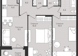 Продажа 3-комнатной квартиры, 68.7 м2, Пермский край, улица Космонавта Беляева, 208