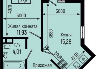 1-комнатная квартира на продажу, 38.6 м2, село Небуг