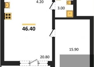 Продаю 1-комнатную квартиру, 46.4 м2, Воронежская область