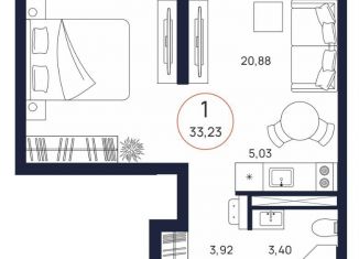 Продам однокомнатную квартиру, 33.2 м2, Тюменская область