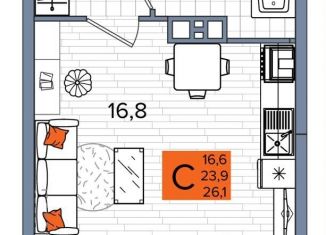 Продажа квартиры студии, 26.1 м2, Краснодар, Прикубанский округ, улица Западный Обход, 65/1