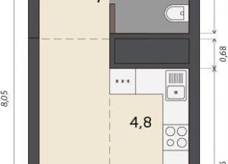 Продается квартира студия, 26.2 м2, Екатеринбург, Кировский район