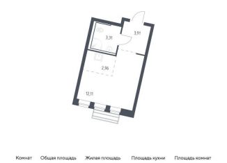 Продается квартира студия, 22.3 м2, село Лайково, микрорайон Город-событие, 60