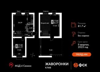 1-комнатная квартира на продажу, 81.8 м2, Московская область, жилой комплекс Жаворонки Клаб, к4