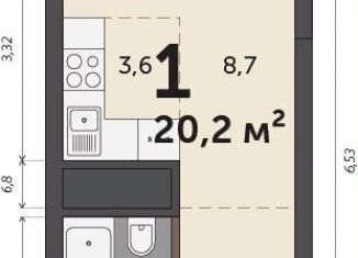 Продается квартира студия, 20.2 м2, Екатеринбург, Кировский район