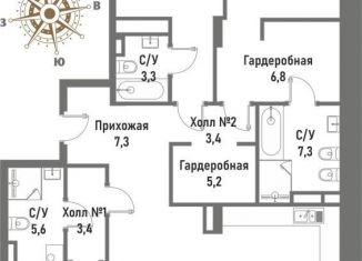 Продается 4-ком. квартира, 153.3 м2, Москва, улица Матросская Тишина, 12, ВАО