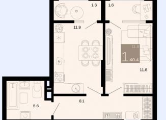 Продается 2-ком. квартира, 40.4 м2, село Супсех