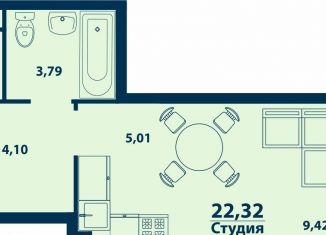 Продается 1-комнатная квартира, 22.3 м2, Уфа, Ленинский район