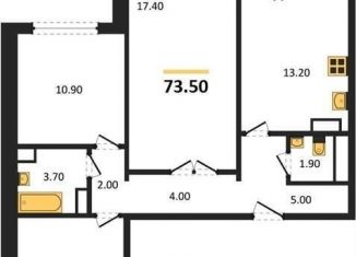 Продается трехкомнатная квартира, 73.5 м2, Воронежская область, бульвар 70 лет Победы, 5