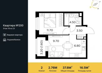 Продается 2-ком. квартира, 37.8 м2, Мытищи, жилой комплекс Белый Grad, к11.2