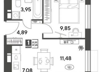 Продается 1-ком. квартира, 37.3 м2, Московская область