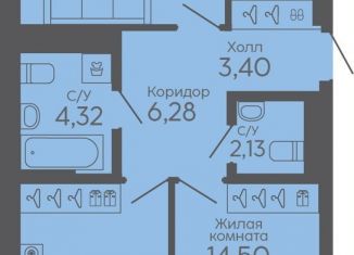 Двухкомнатная квартира на продажу, 61.8 м2, Екатеринбург, жилой комплекс Новокольцовский, 5, метро Ботаническая