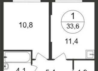 Продается 1-комнатная квартира, 33.6 м2, Московский, ЖК Первый Московский, 7-я фаза, к2