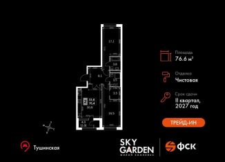 Продам 2-ком. квартиру, 76.6 м2, Москва