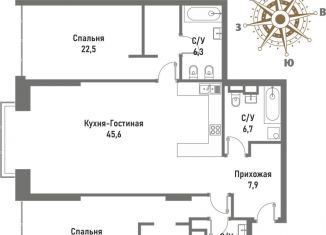 Продажа трехкомнатной квартиры, 120.1 м2, Москва, ВАО, улица Матросская Тишина, 12