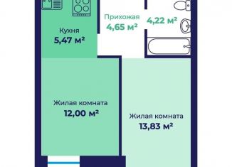 Продаю 2-комнатную квартиру, 41.7 м2, Ярославль