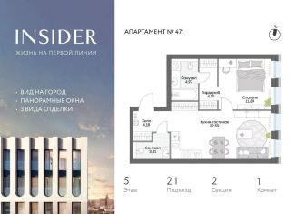 1-ком. квартира на продажу, 51.2 м2, Москва, Автозаводская улица, 24к1, метро Автозаводская