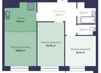 Продаю трехкомнатную квартиру, 52.1 м2, Ярославль, Фрунзенский район