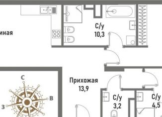 Продажа 3-ком. квартиры, 99.5 м2, Москва, улица Матросская Тишина, 12