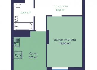 Продается 1-комнатная квартира, 38.9 м2, Ярославль, Фрунзенский район