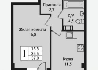 Продажа однокомнатной квартиры, 35.5 м2, Ленинградская область