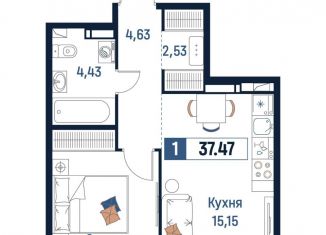 Однокомнатная квартира на продажу, 37.5 м2, Мурино