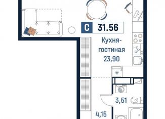 Продается квартира студия, 31.6 м2, Мурино