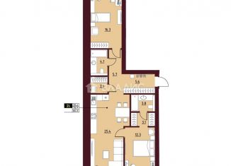 2-ком. квартира на продажу, 80.3 м2, Вологодская область, Февральский переулок, 7