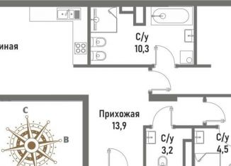 Продается трехкомнатная квартира, 97.3 м2, Москва, улица Матросская Тишина, 12