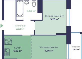 Продажа двухкомнатной квартиры, 38.8 м2, Ярославль, Фрунзенский район