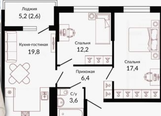 Продаю 2-комнатную квартиру, 61.2 м2, Краснодар, ЖК Отражение, Конгрессная улица, 43