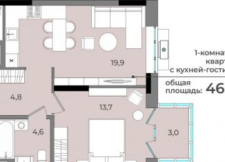 Продается 1-ком. квартира, 46 м2, Удмуртия, улица имени В.С. Тарасова, 6