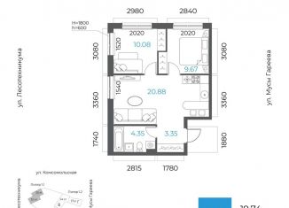 Продается 3-ком. квартира, 48.3 м2, Уфа, Октябрьский район