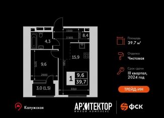 Продаю 2-ком. квартиру, 39.7 м2, Москва, метро Калужская