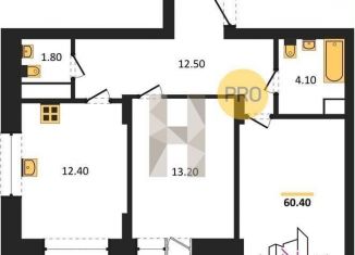 Продаю 2-комнатную квартиру, 60.4 м2, Воронеж, Железнодорожный район, бульвар Содружества, 1