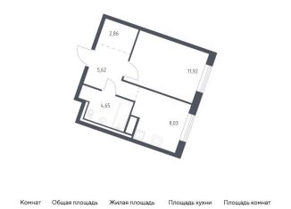 Однокомнатная квартира на продажу, 33.1 м2, деревня Лаголово