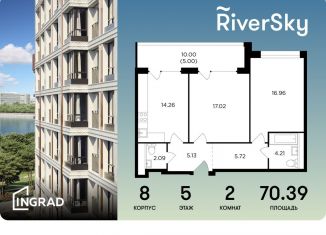 Продам двухкомнатную квартиру, 70.4 м2, Москва, улица Виктора Маслова, 2, метро Автозаводская