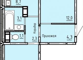 2-ком. квартира на продажу, 51.2 м2, Курганская область, 7-й микрорайон, 23