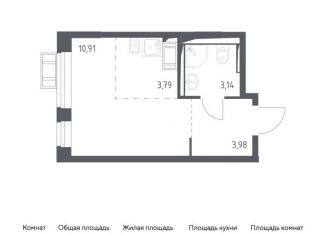 Продам квартиру студию, 21.4 м2, деревня Мисайлово, микрорайон Пригород Лесное, к11.2