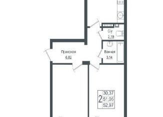 Продажа 2-комнатной квартиры, 53 м2, Краснодар, ЖК Португалия