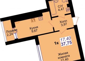 Продам однокомнатную квартиру, 38 м2, Калининград, ЖК Янтарный