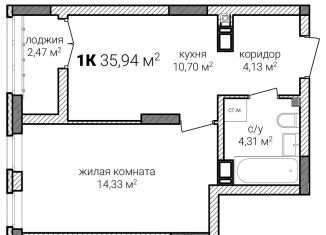 Продажа 1-комнатной квартиры, 35.9 м2, Нижний Новгород, метро Горьковская