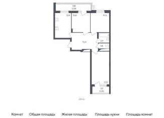 Продажа трехкомнатной квартиры, 74.6 м2, посёлок Жилино-1, жилой комплекс Егорово Парк, к2, ЖК Егорово Парк