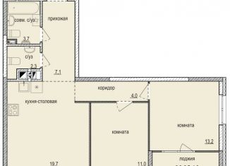 Продается 2-ком. квартира, 60.7 м2, Удмуртия, жилой комплекс Норвежский Лес, 11