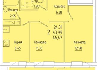 Продам 2-комнатную квартиру, 44 м2, Пермь, Муромская улица, 24А, Свердловский район