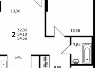 Продается 2-комнатная квартира, 54.6 м2, Уфа, ЖК Уфимский кремль, Коммунистическая улица, 98/1