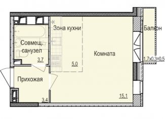 Продается квартира студия, 27.2 м2, Ижевск, жилой комплекс Скандинавия, 7, Индустриальный район
