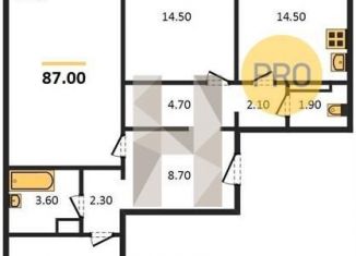 Продажа 3-комнатной квартиры, 87 м2, хутор Ветряк, Звёздная улица, 54