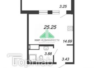 Продается квартира студия, 25.3 м2, Мурино, Ручьёвский проспект, 17к1, ЖК Айди Мурино